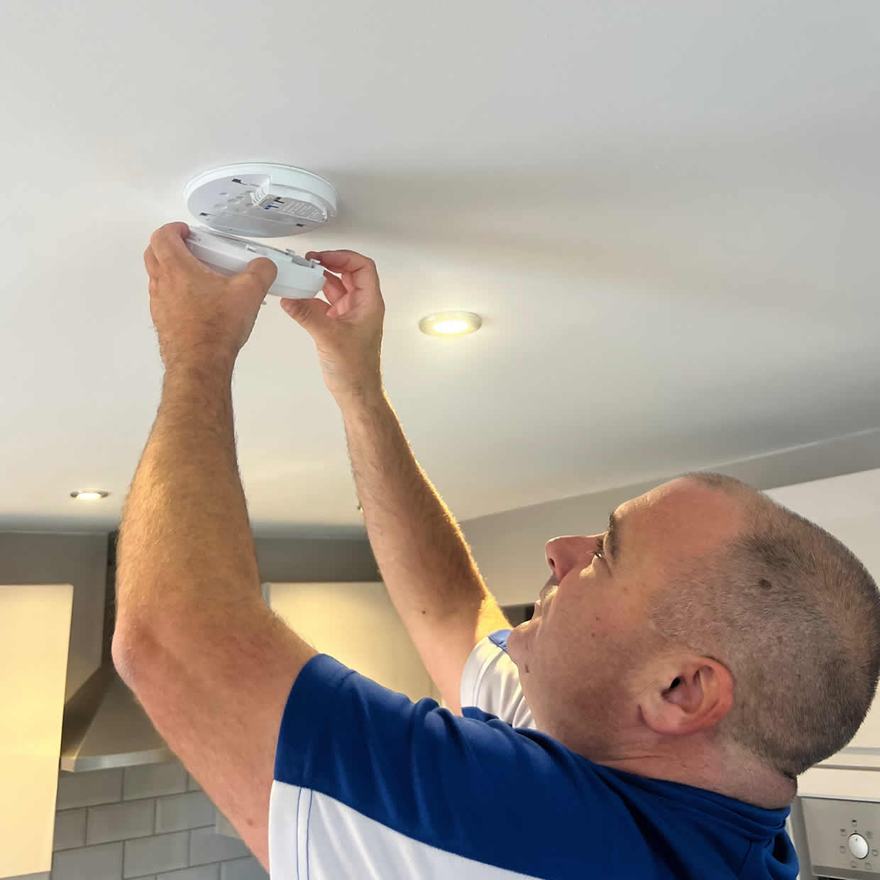 Smoke alarm providing fire safety protection in a Newport home